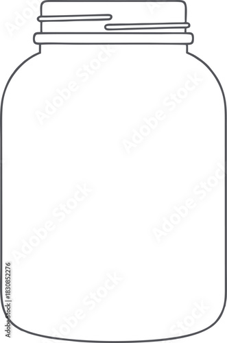 Simple Line Drawing of a Mason Jar for Crafts, Recipes, and Canning