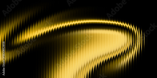 Wallpaper Mural Abstract Golden Spiral Waves: Radiant Ring Motion on Black Background for Luxury Tech Design Torontodigital.ca