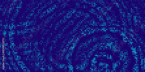 Abstract Finance Digital Business Background. Fintech Technology or Science Research Presentation Backdrop. Digital Crypto Business Vector Illustration.