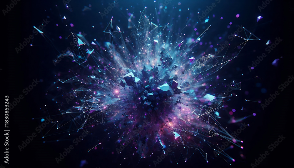 Obraz premium Cosmic Neon Energy Waves background. Neon Technological Background Template.