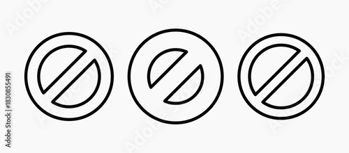 Line Art Prohibition Sign Bundle – Minimal Outline Forbidden Symbol Set