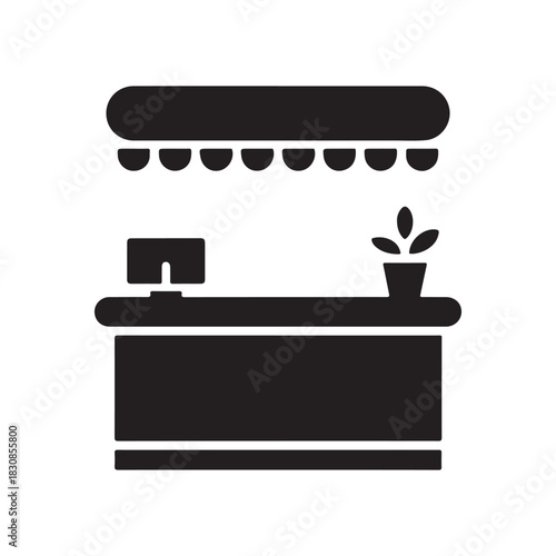 Reception Desk Solid Icon for Business Interior