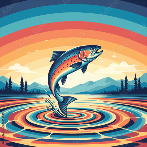 Colorful rainbow over the sea and beach symbolizing hope and harmony