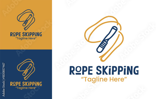 Rope Skipping Logo Clean Athletic Fitness Symbol