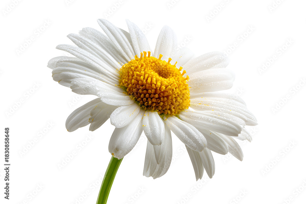 Fototapeta premium Close-up of Single White Daisy Flower with Yellow Center