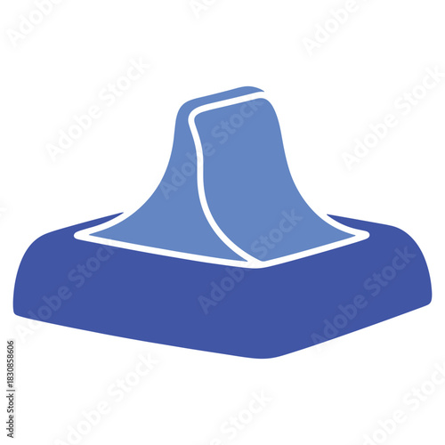 Blue Wet Wipe Dispenser Container with Lid and White Background Illustration for Hygiene and Cleanliness Solutions