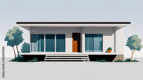 住宅の外観パース、イラスト