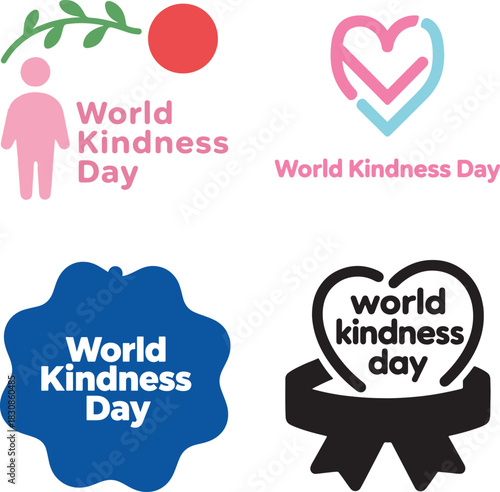  World kindness day logo design vector on a white background