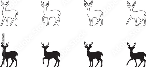 Minimal Deer Silhouette Icons