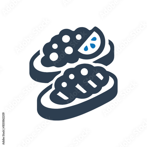 Gourmet Bruschetta Toast Snack Icon