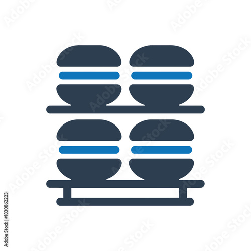 French Macaron Pastry Display Icon