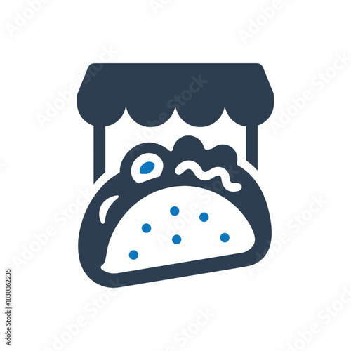 Mexican Taco Food Stand Icon