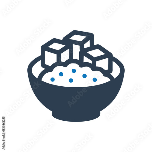 Asian Tofu Rice Bowl Icon