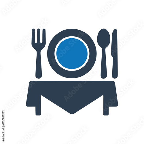 Restaurant Dining Table Setting Icon