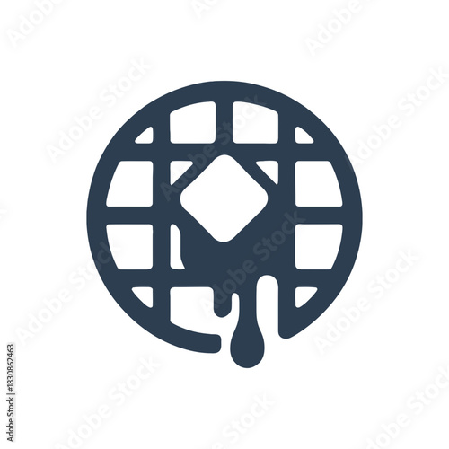 Belgium Waffle Breakfast Dessert Icon