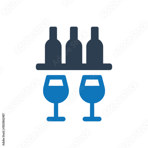 Wine Bar Bottle Collection Icon