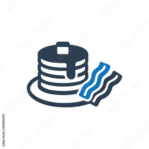 Pancake And Bacon Breakfast Icon