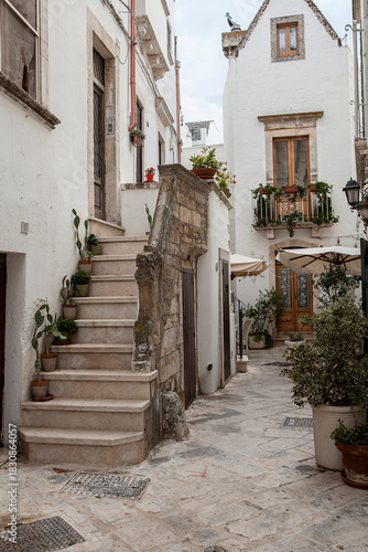 Locorotondo in the Apulia region of Italy. A picturesque and historic circular town. A fragment of the old town.