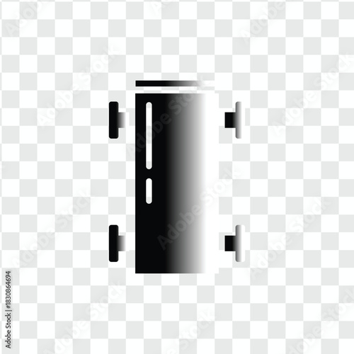 Black background vector illustration of an electric coffee machine and cup, perfect for kitchen appliance icons or business signage