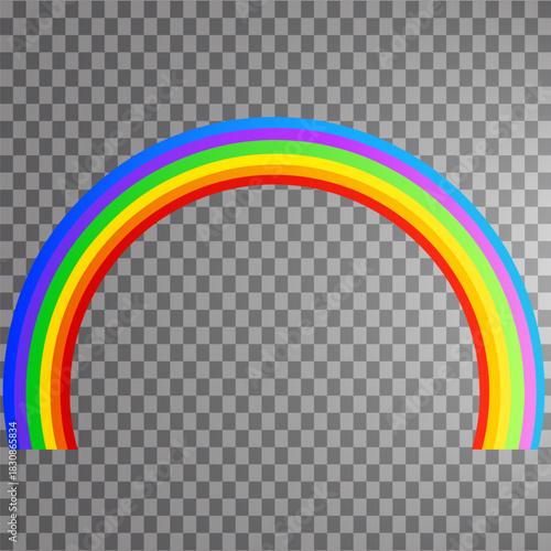 Multi coloured rainbow isolated on white, Transparent rainbow Vector illustration