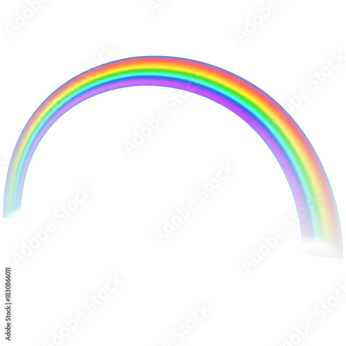 Multi coloured rainbow isolated on white, Transparent rainbow Vector illustration