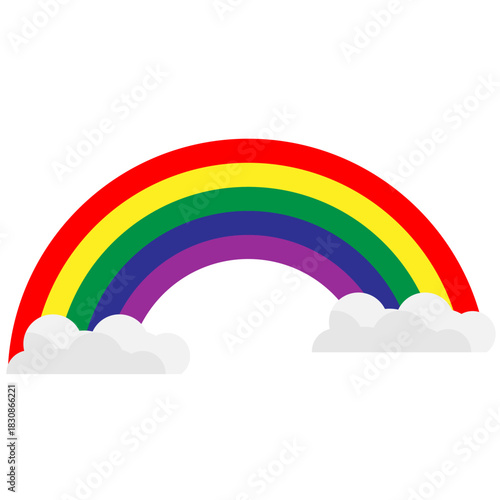 Multi coloured rainbow isolated on white, Transparent rainbow Vector illustration