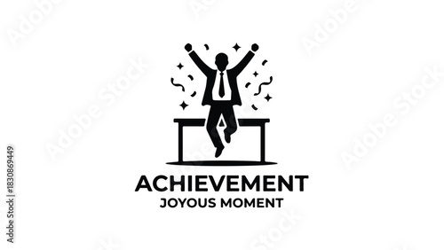 Achievement Joyous Moment Logo Depicting Success and Celebration.