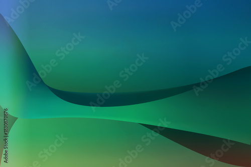 Abstract futuristic 3d dark blue, green and yellow gradient background with flowing lines, curves and shapes, neon glow, banner template, copyspace, hi-res backgrounds