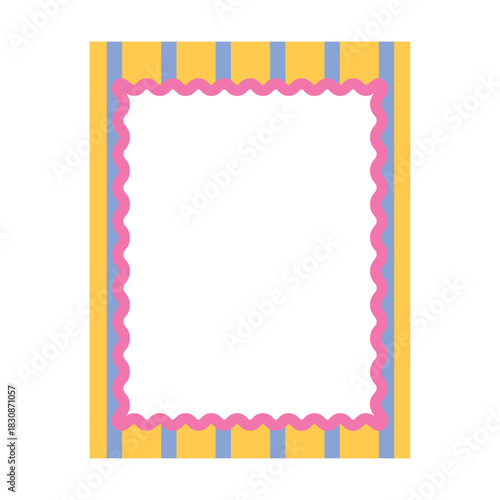 Colorful retro decorative frame border abstract shape vector illustration