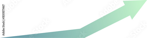 Green gradient arrow up illustration. upward direction symbol with smooth color blend for growth, progress, and infographic design.
