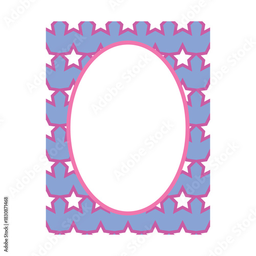 Colorful retro decorative frame border abstract shape vector illustration