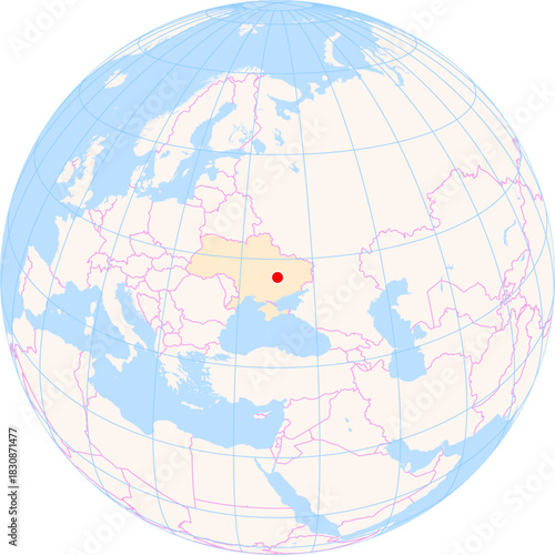 Location Map of Dnipropetrovsk Int. Airport (Dnepropetrovsk, Dnipropetrovs'k, Ukraine). IATA-code: DNK. No labels at all.