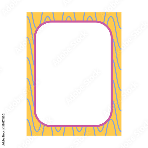 Colorful retro decorative frame border abstract shape vector illustration