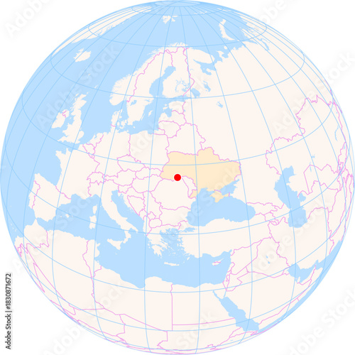 Location Map of Chernivtsi Int. Airport (Chernovtsk, Chernivtsi, Ukraine). IATA-code: CWC. No labels at all.