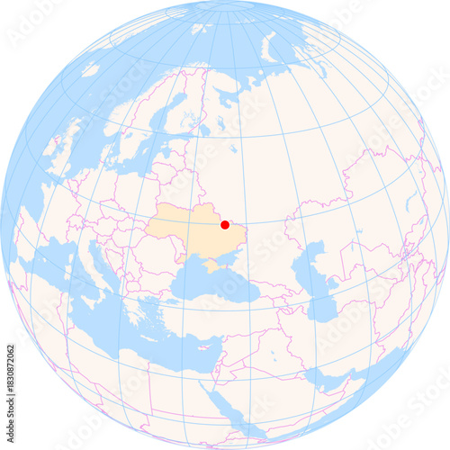 Location Map of Kharkiv Int. Airport (Kharkov, Kharkiv, Ukraine). IATA-code: HRK. No labels at all.