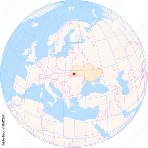 Location Map of Ivano-Frankivsk Int. Airport (Ivano-Frankivsk, Ivano-Frankivs'k, Ukraine). IATA-code: IFO. No labels at all.
