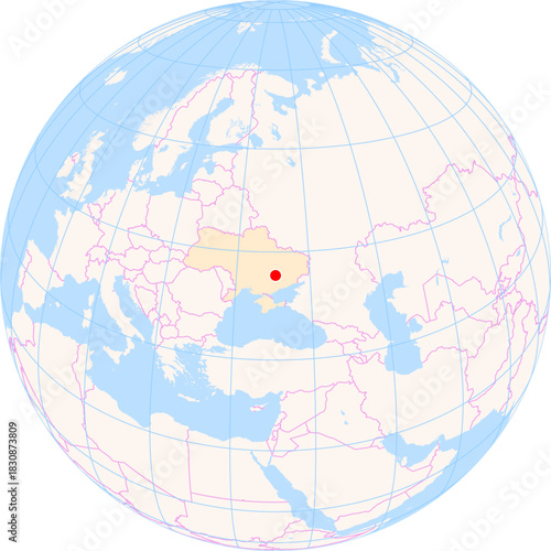 Location Map of Zaporizhzhia Int. Airport (Zaporozhye, Zaporizhzhya, Ukraine). IATA-code: OZH. No labels at all.