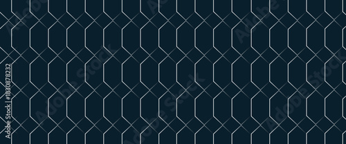 Luxury hexagonal navy green emerald blue metal background with golden beige light lines. Dark sea wave 3d geometric texture illustration. EPS10, WEBSITE