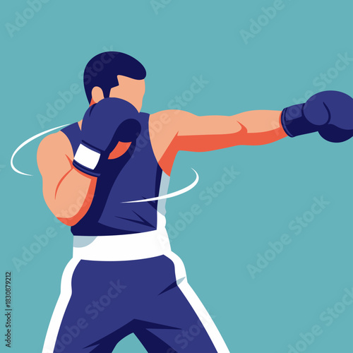 Boxing Punch Flat Illustration