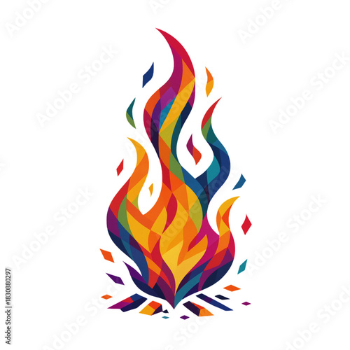 vector illustration of a fire