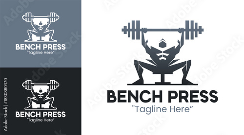 Bench Press Logo Modern Power Identity