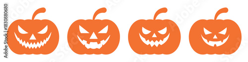 Halloween pumpkins orange banner