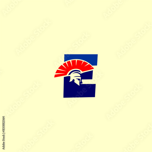 A bold Spartan helmet letter logo featuring a warrior head shaped into an alphabet form with sharp lines, strong identity, and modern vector style for branding and sports design.