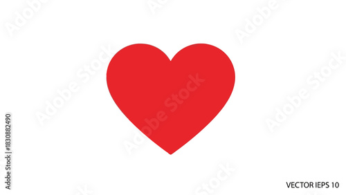 Simple red heart icon isolated on a white background. A classic vector symbol of love, romance, and passion for Valentine's Day design