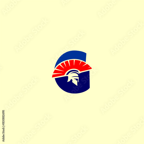 A bold Spartan helmet letter logo featuring a warrior head shaped into an alphabet form with sharp lines, strong identity, and modern vector style for branding and sports design.