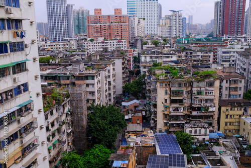 The view of the cityscape of Yuexiu district of Guangzhou city, China. Old town, the residential area in Guangzhou. China Cityscape and travel scene.