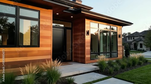 Modern architecture residential building exterior daytime exterior sunlight reflection