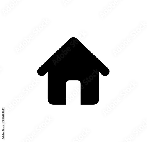 Minimalist Solid House Simple Shape Front View Glyph Icon