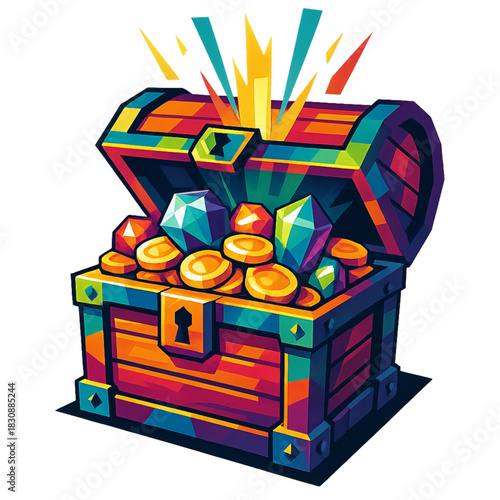 treasure chest with coins