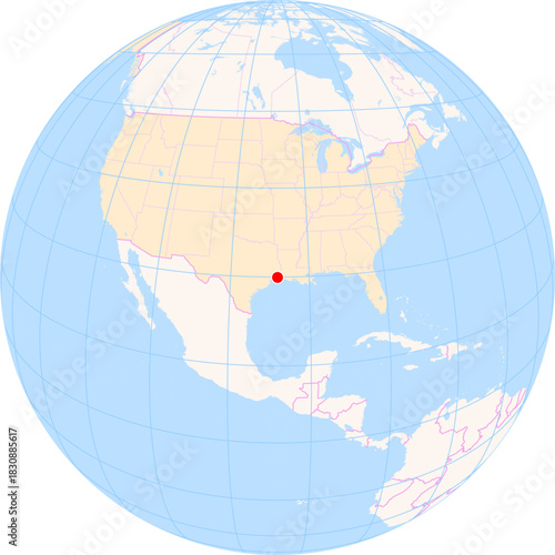 Location Map of Jack Brooks Regional Airport (Was Southeast Texas Regional) (Beaumont, Texas, United States). IATA-code: BPT. No labels at all.